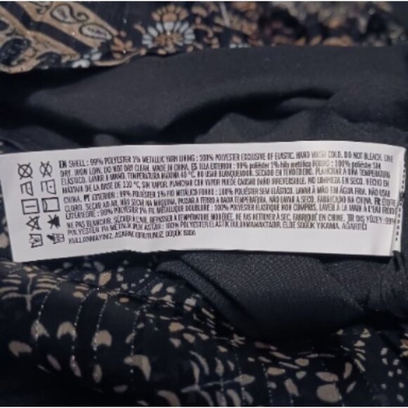 NEW Metallic Paisley‎ Plunging V-Neck Mini Dress, Black Multi, M, Bohemian Style - Picture 12 of 15